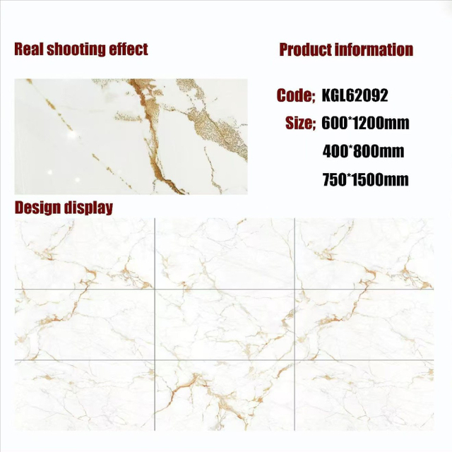 Gold Line Glossy Floor Tiles