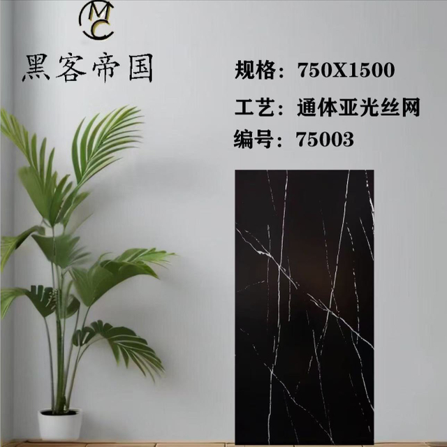 75003 Black Matt Tiles