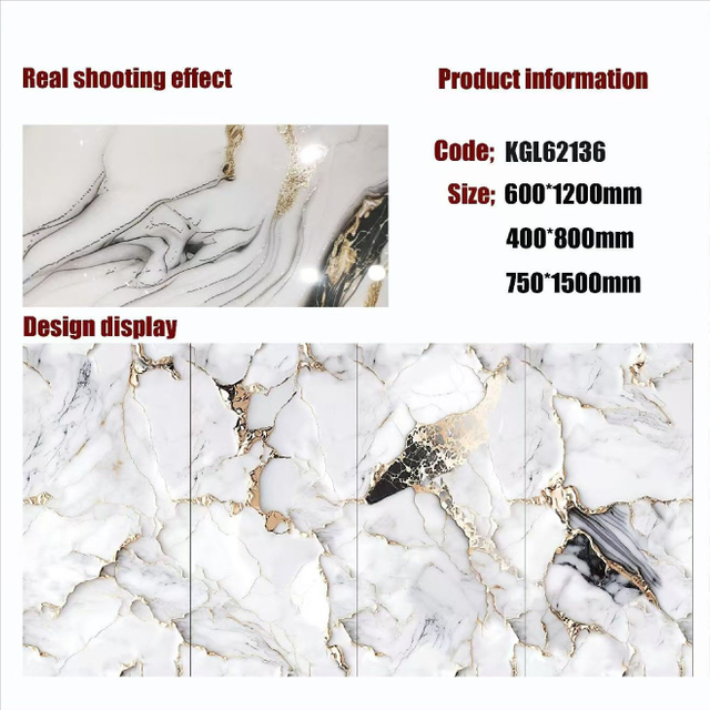 Gold Line Glossy Floor Tiles
