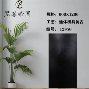 12950 Black Wood Mould Matt Tiles