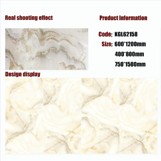 Gold Line Glossy Floor Tiles