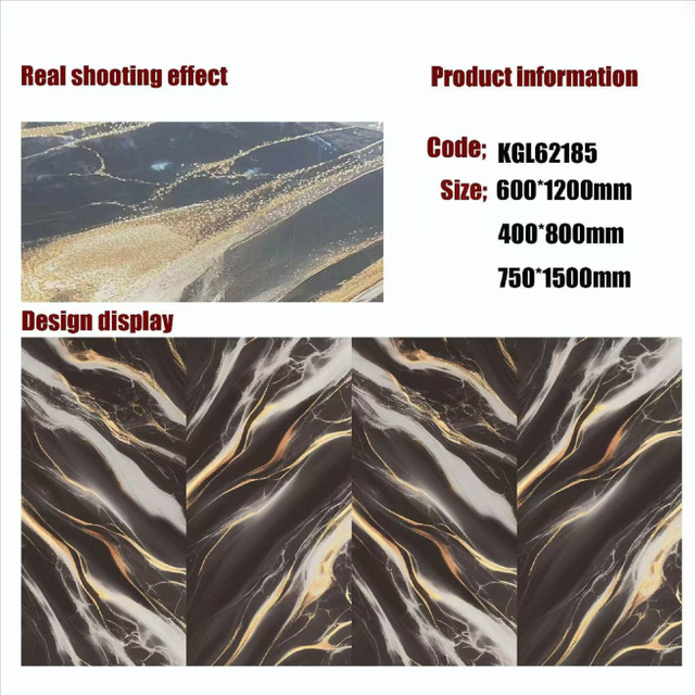 Gold Line Glossy Floor Tiles