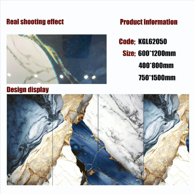 Gold Line Glossy Floor Tiles