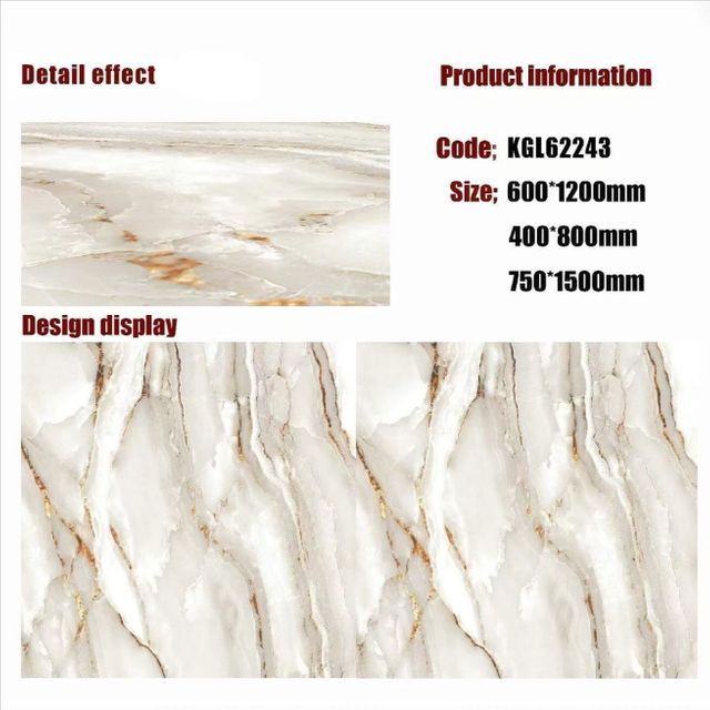 Gold Line Glossy Floor Tiles