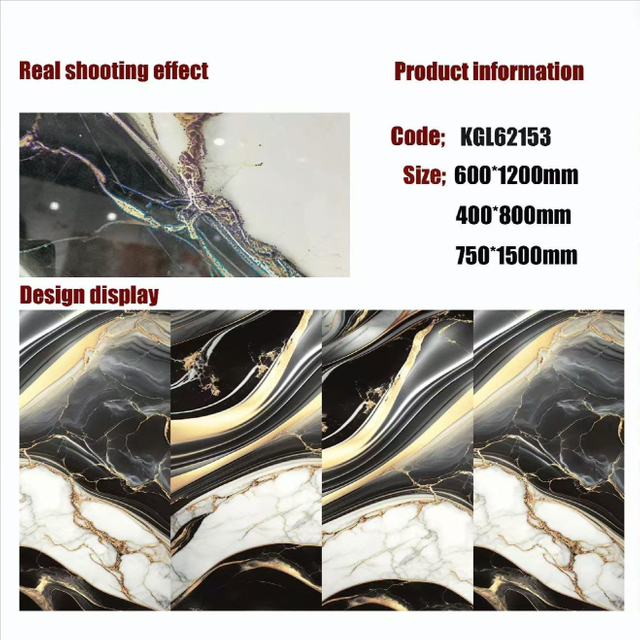 Gold Line Glossy Floor Tiles