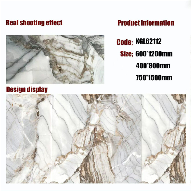 Gold Line Glossy Floor Tiles