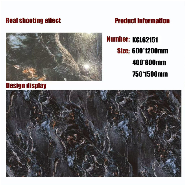 Gold Line Glossy Floor Tiles