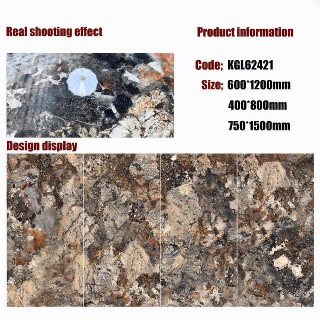 Gold Line Glossy Floor Tiles