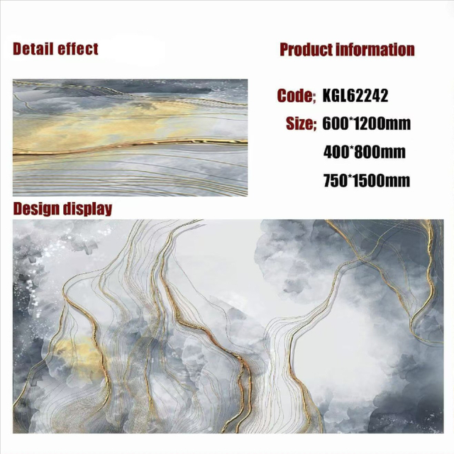 Gold Line Glossy Floor Tiles