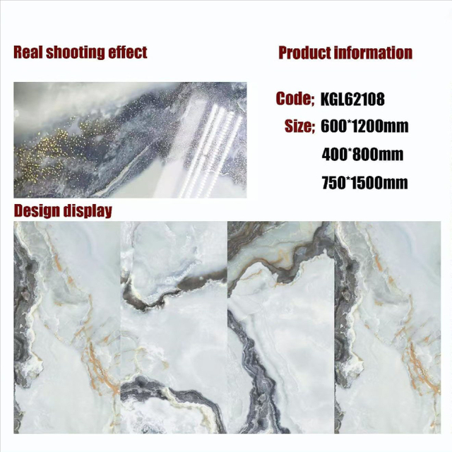 Gold Line Glossy Floor Tiles