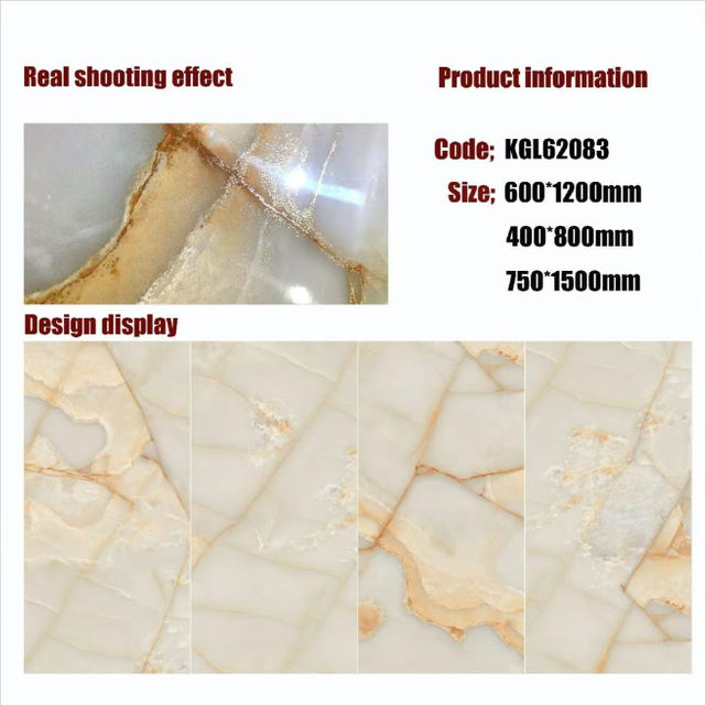 Gold Line Glossy Floor Tiles