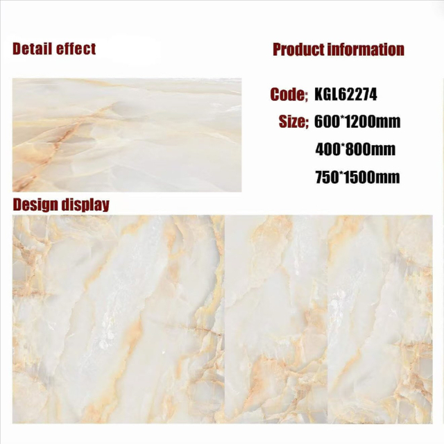 Gold Line Glossy Floor Tiles