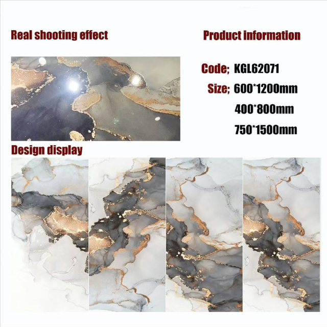 Gold Line Glossy Floor Tiles