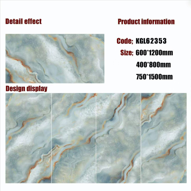 Gold Line Glossy Floor Tiles